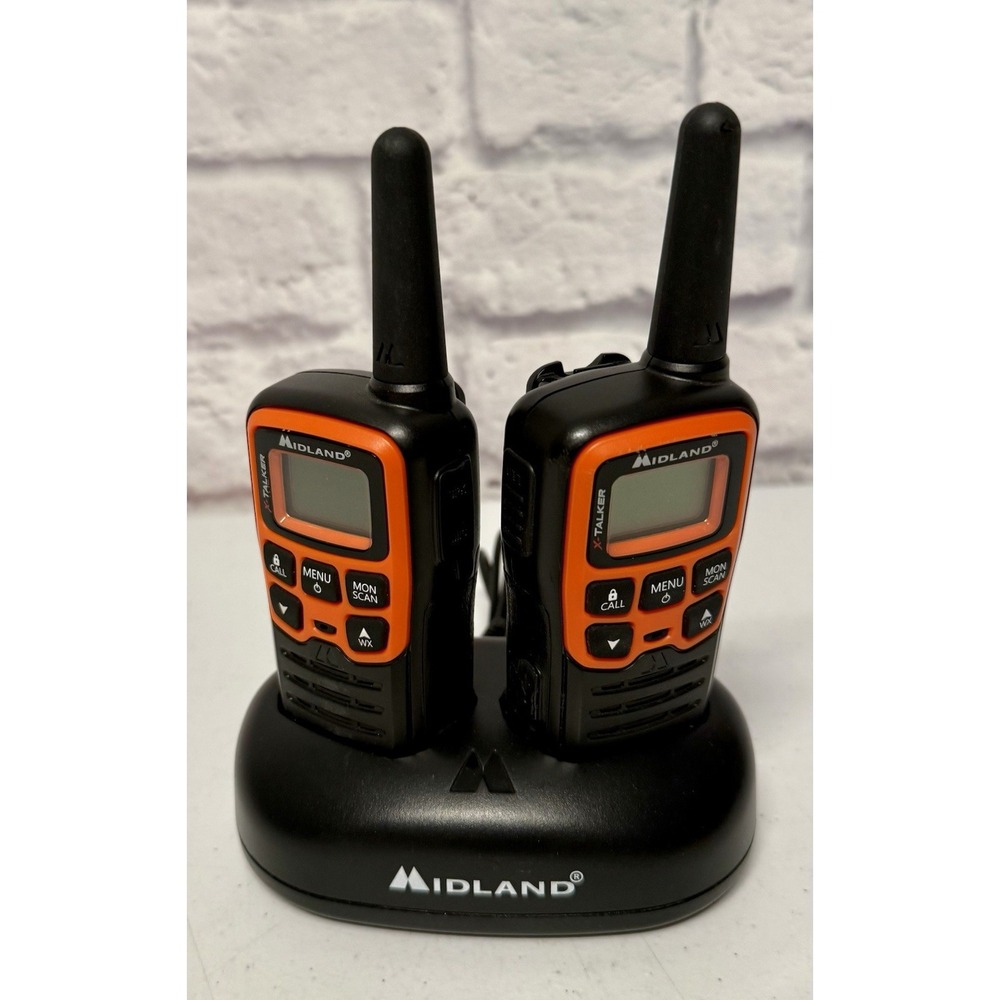 Midland Set of 2 WalkieTalkies 18CVP15 Orange & Black Radios USB Desktop